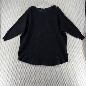 Siren Lily‎ Sweater Womens 2X Black Silver Sparkle Chain Detail Knit Top